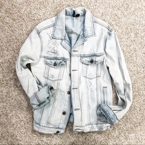 H&M Oversized Distressed Jean Jacket
